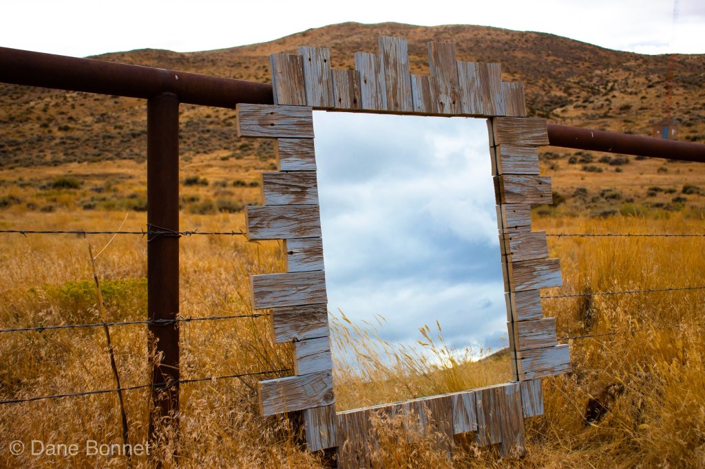 Mirror Framed in Barn Wood. 