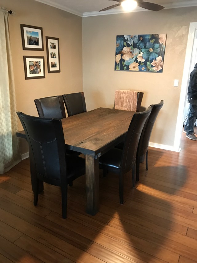 Finished table in the dinning room.