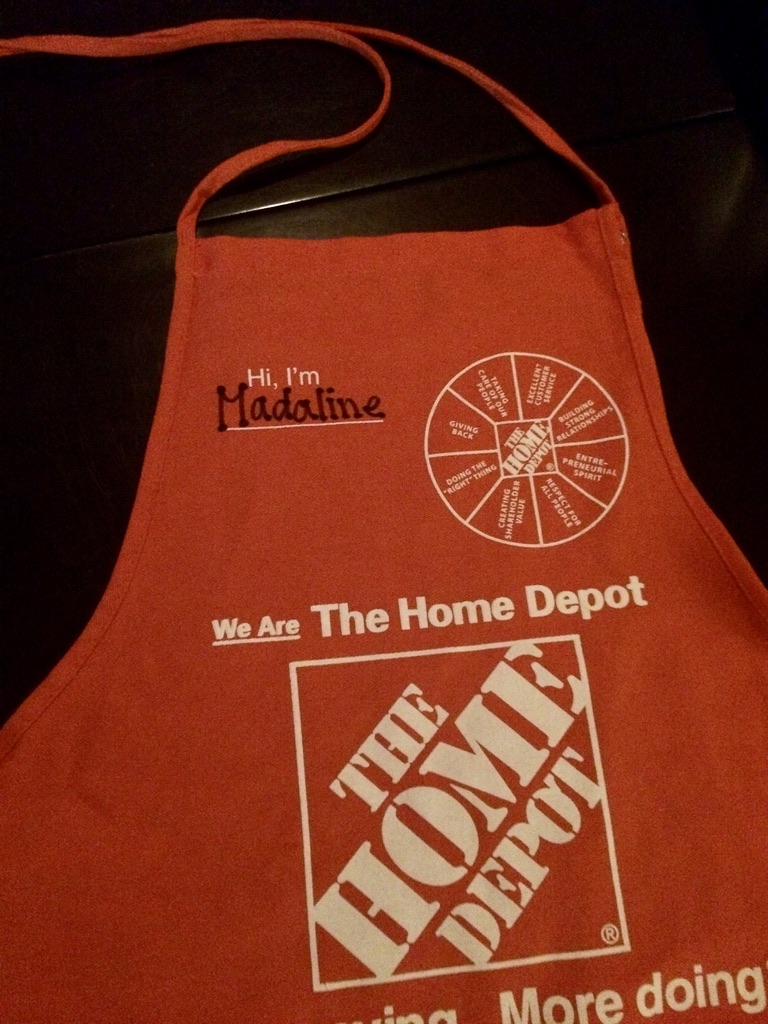 My orange Home Depot apron. 